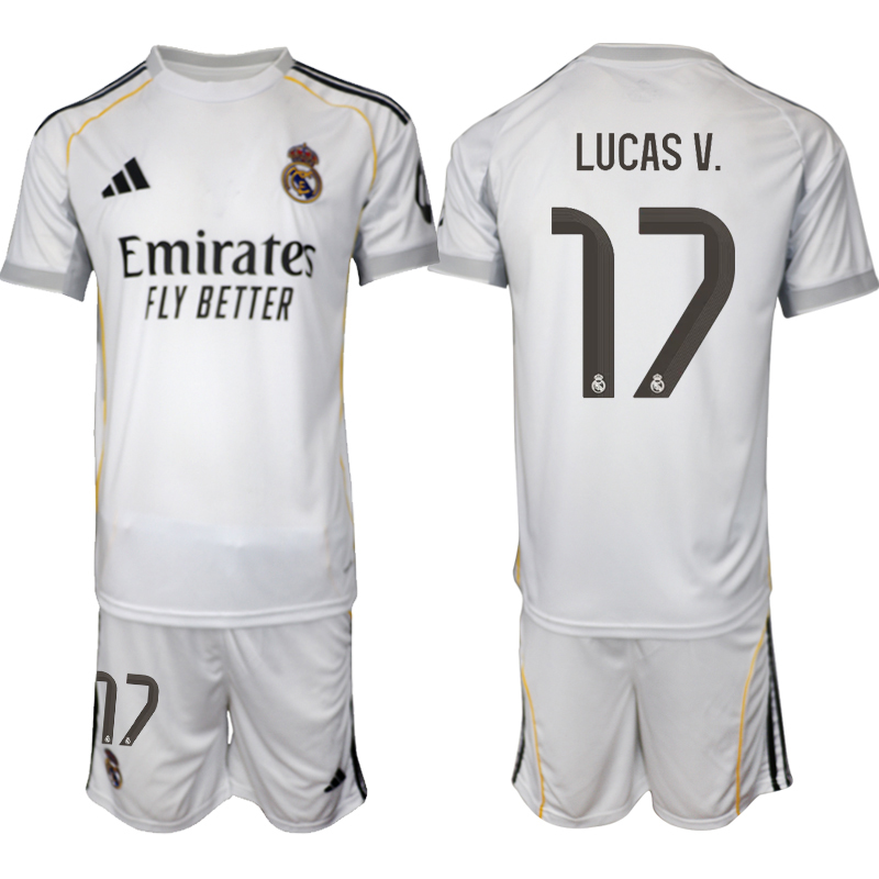Men 2025-2026 Club Real Madrid home white 17 Soccer Jersey 01
